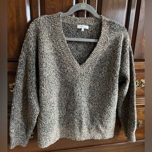 Another Love V-Neck Sweater in Black and Tan